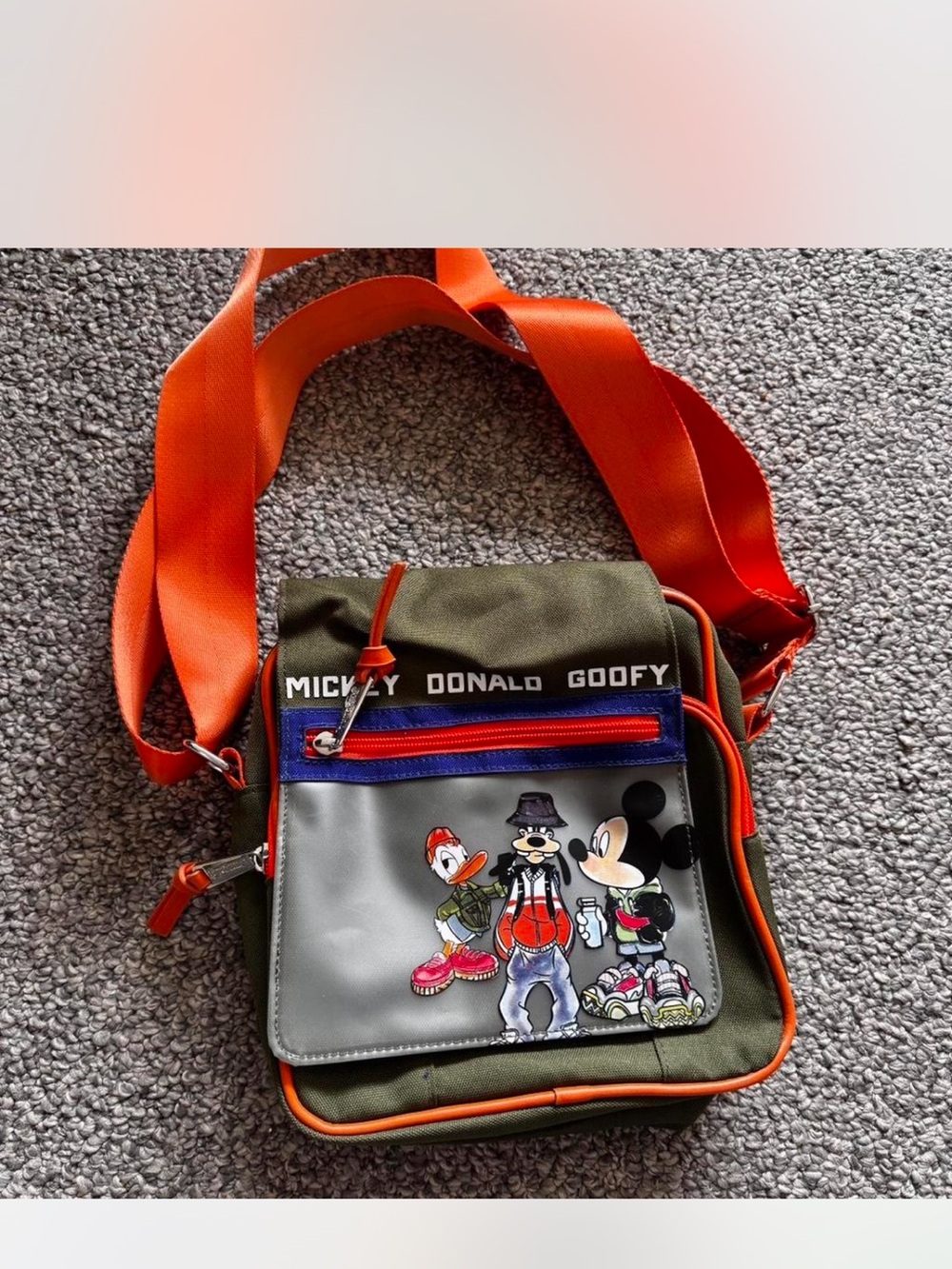 Disney Loungefly Characters Olive Green & Orange Crossbody Bag